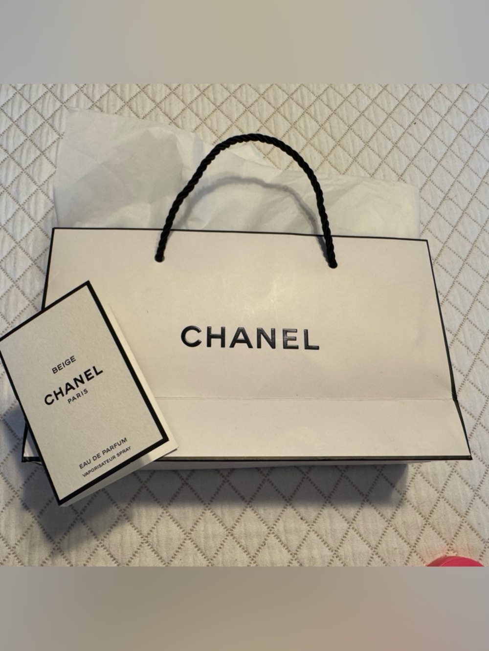 Chanel Medium Paper Shopping/Gift Bag W/Chanel Beige Sample